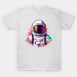 Colorful Astronaut in Space #3 T-Shirt